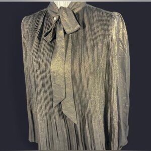 Beautiful black / gold metallic NWT Nanette Lepore long sleeve blouse